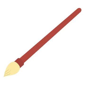 Paint brush. Artistic tool for coloring with a brown handle. Illustration