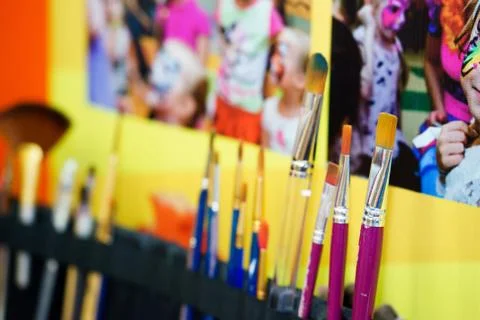 Paint Brush on a blur background Stock Photos