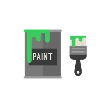 Paint brush with bucket Stock Illustration