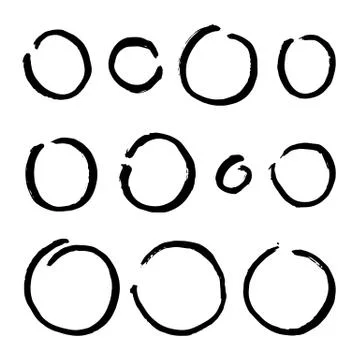 Paint brush circles. Stock Illustration
