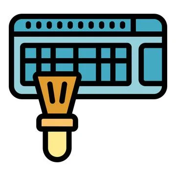 Paint brush creating digital spreadsheet file icon Illustrazione stock