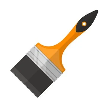 Paint brush in flat design Stock Illustration