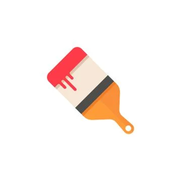 Paint brush flat icon, build repair elements 스톡 일러스트