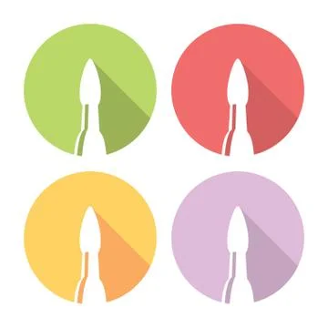 Paint Brush Flat Icons Set Stock Illustration