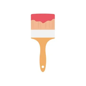 Paint Brush Flat Illustration. Clean Icon Design Element on Isolated White .. Stock Illustration