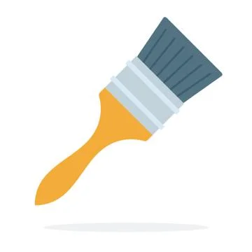Paint brush flat isolated Stock Illustration