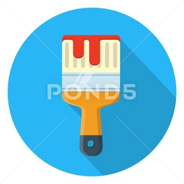 Paint brush flat vector icon Stock Illustration