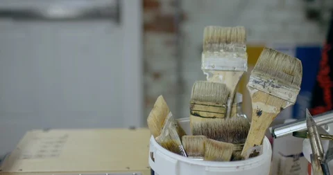 Paint Brush Stock Footage 128450656