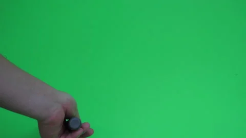 Paint Brush A on Green Screen Chroma Key Continuous Sequence Pt1 of 3 Stock Footage 241127795