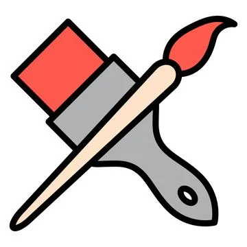 Paint brush icon, equipment painter tool flat web symbol, paintbrush vector i Illustrazione stock