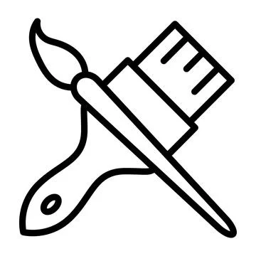 Paint brush icon, equipment painter tool flat web symbol, paintbrush vector i Illustrazione stock