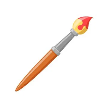 Paint brush icon in flat colorful style. Paintbrush vector illustration on .. Stock Illustration