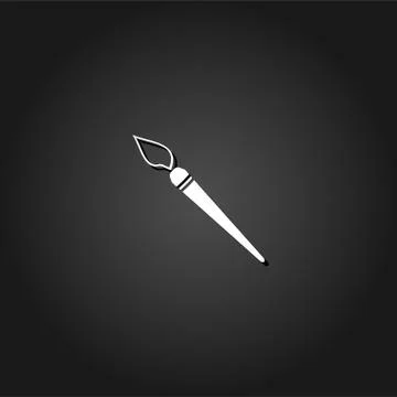 Paint brush icon flat. Illustrazione stock