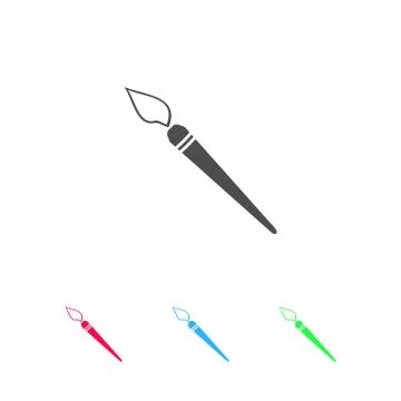 Paint brush icon flat. Stock Illustration