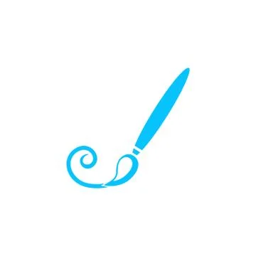 Paint brush icon flat Stock Illustration