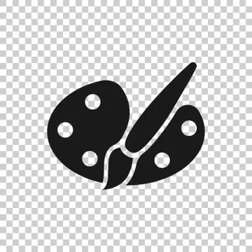 Paint brush icon in flat style. Palette vector illustration on white isolated Stock Illustration