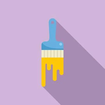 Paint brush icon flat vector. Digital print Ilustración de archivo