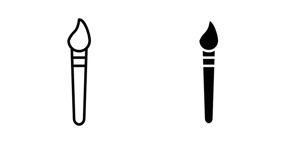 Paint brush icon graphic element. web icon set 库存插图