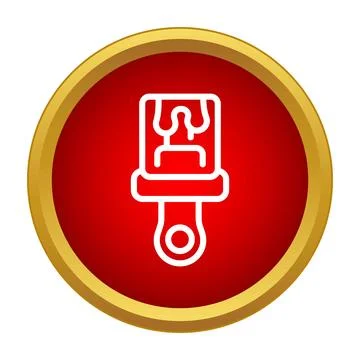 Paint brush icon with liquid paint dripping Ilustração Stock