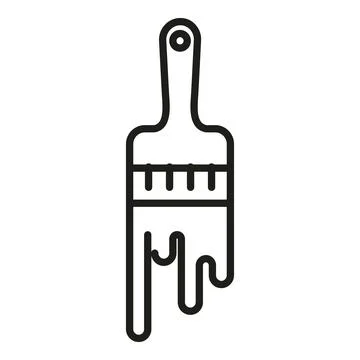 Paint brush icon outline vector. Digital print Stockillustratie