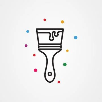 Paint brush icon. simple flat vector illustration. Stock Illustration