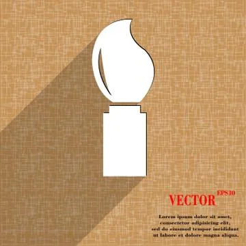 Paint brush icon symbol Flat modern web design with long shadow and space for Stock Illustration