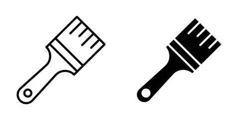 Paint brush icon symbol. Flat Vector illustration Stock Illustration