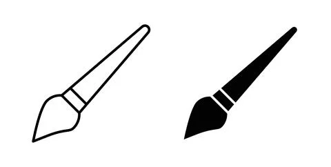 Paint brush icon symbol. Vector illustration pack in black color. Stock Illustration