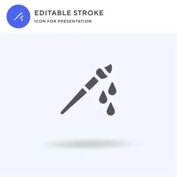Paint Brush icon vector, filled flat sign, solid pictogram isolated on white, Stock Illustration