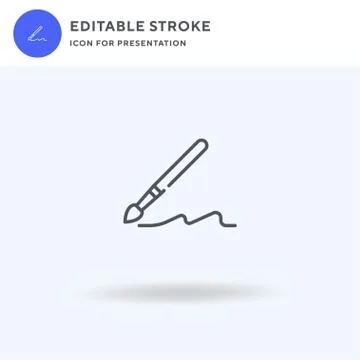 Paint Brush icon vector, filled flat sign, solid pictogram isolated on white, Stock Illustration
