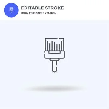 Paint Brush icon vector, filled flat sign, solid pictogram isolated on white, Stock Illustration