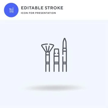 Paint Brush icon vector, filled flat sign, solid pictogram isolated on white, Stock Illustration
