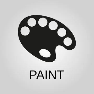Paint brush icon vector, solid logo illustration, pictogram isolated on gray. Stock Illustration