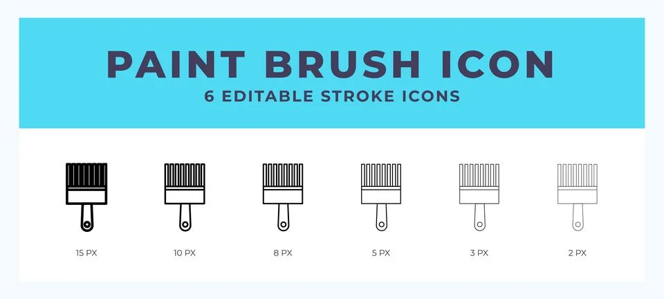 Paint brush icon vector for web. And mobile app. Editable stroke outline icon Stock Illustration