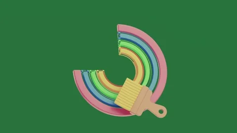 Paint brush on with the letter j in middle c it umbrella cartoonish Video stock 335981335
