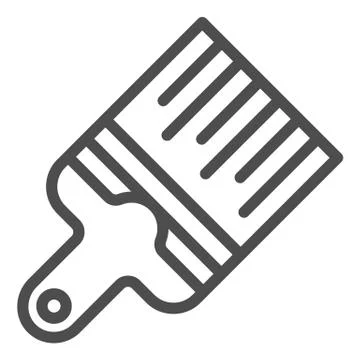 Paint brush line icon. Painter tool vector illustration isolated on white Stock Illustration