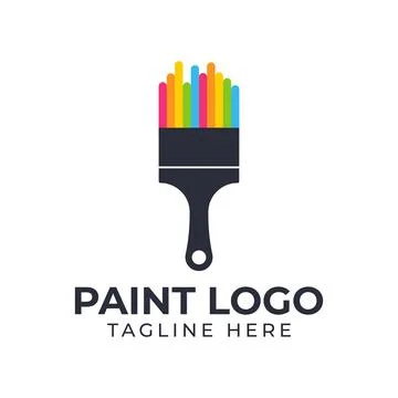 Paint brush logo design template Stock Illustration