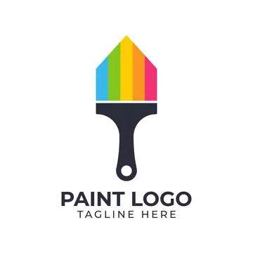 Paint brush logo design template Stock Illustration
