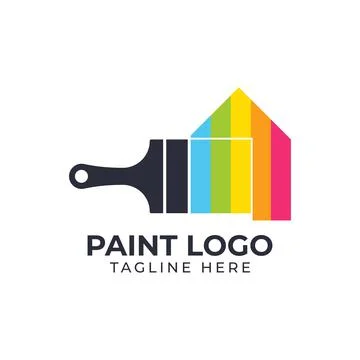 Paint brush logo design template Stock Illustration
