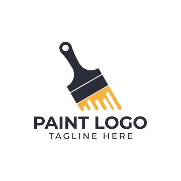 Paint brush logo design template Stock Illustration