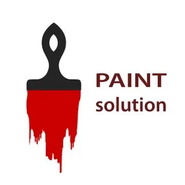 Paint brush logo icon simle flat design, stock vector illustration Stock Illustration