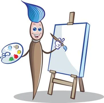 Paint brush mascot 스톡 일러스트