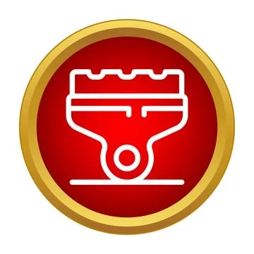 Paint brush or roller tool icon in red circle Stock Illustration