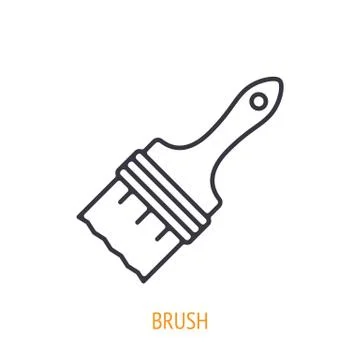 Paint brush outline icon. Vector illustration. Hand work tools Illustrazione stock