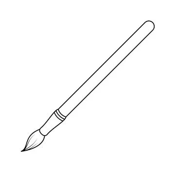 Paint Brush Outline Vector Illustration Stock Illustration