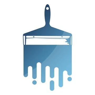 Paint brush with paint symbol for painter Stock Illustration