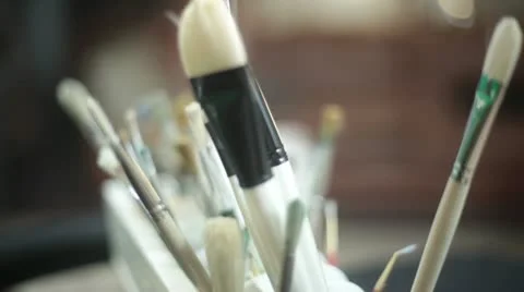 Paint brush painting paintbrush Stock Footage
