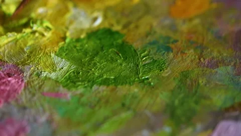 Paint brush palette. Stock Footage 165026001