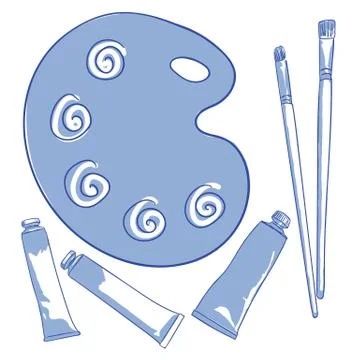 Paint brush palette Stock Illustration