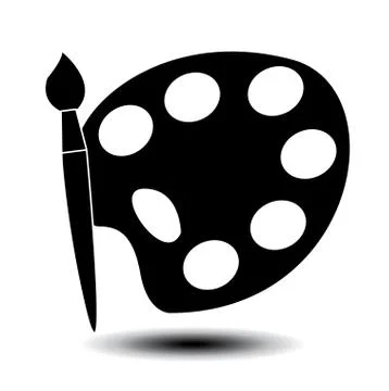 Paint brush with palette Stock Illustration